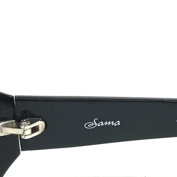 Sama Eyeglasses Frames APEX BLK Polished Black Rectangular Full Rim 53-18-138 - Picture 10 of 11